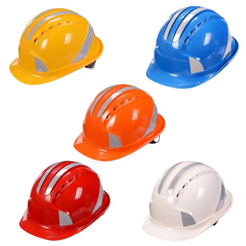 Reflective Safety Hard Hat With Adjustable Strap For Construction Workers And Night Cyclists Practical ABS Plastic