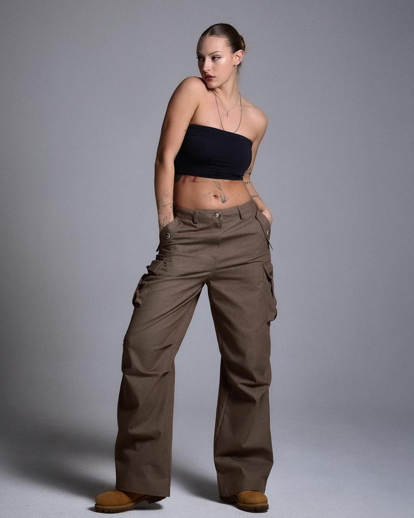 Kulsiseu Cs Cargo Wide Jeans-057 (Brown)