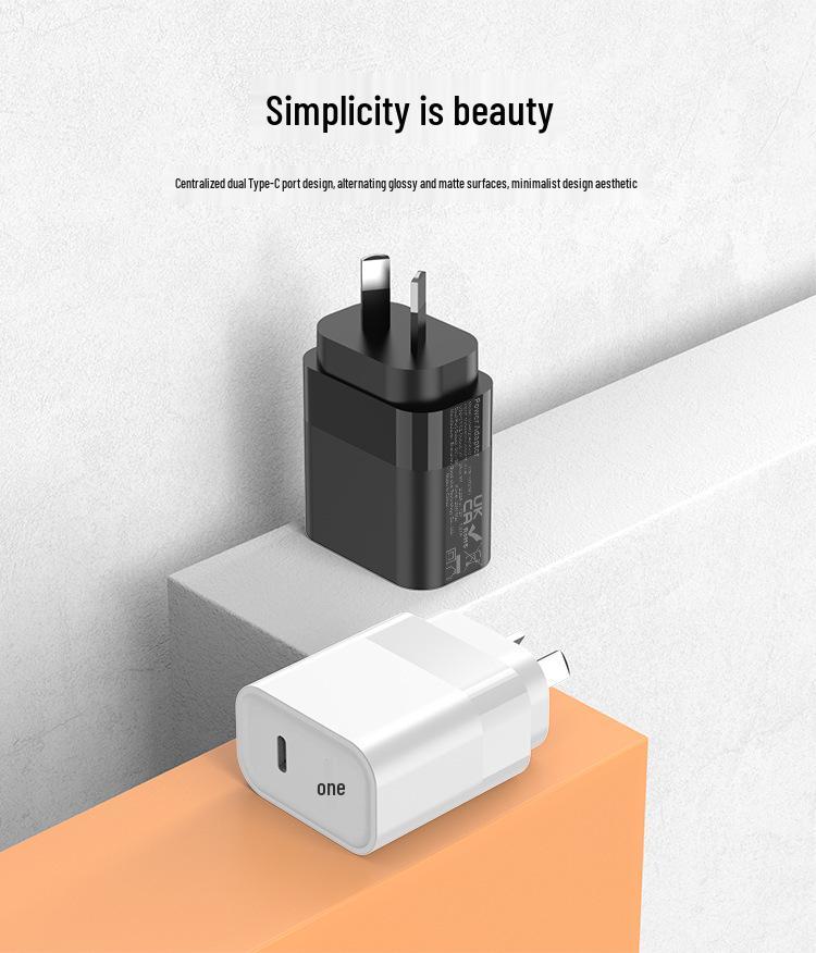 SAA-zertifiziertes 20W Dual-Typ-C-Ladegerät – Australischer Standard-Handy-Ladegerät 2C