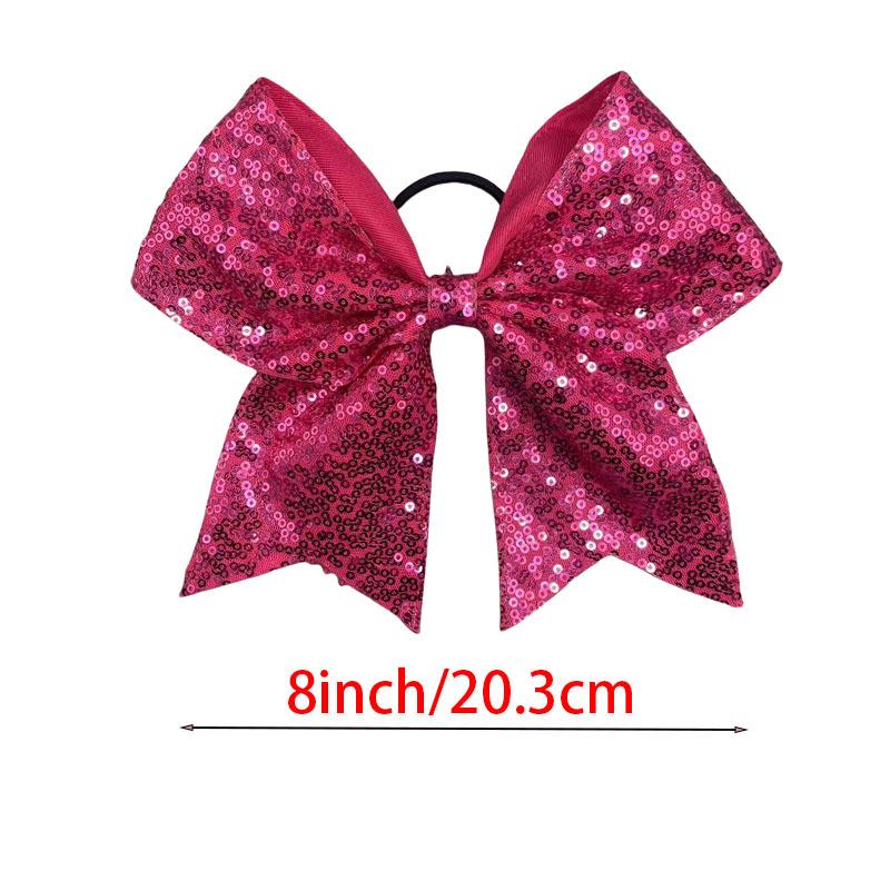 Children's Shiny Sequin Bow Hair Tie with Swallowtail Ribbon
