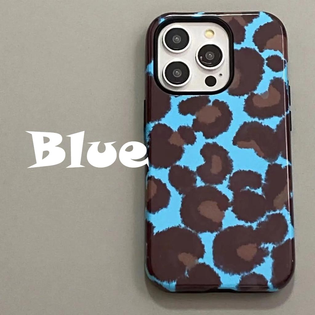 Custodia per Telefono con Stampa Leopardo per Apple iPhone 16 ProMax - Guscio Rigido a Doppio Strato Antiurto Elegante Copertura Completa per iPhone 16/15/14/13/12/11/Pro/Plus