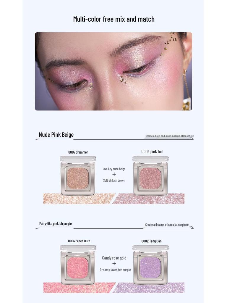 Qianyan Luxurious Crystal Eyeshadow & Blush Palette - Matte Shimmer Contour Highlighter for Daily Use