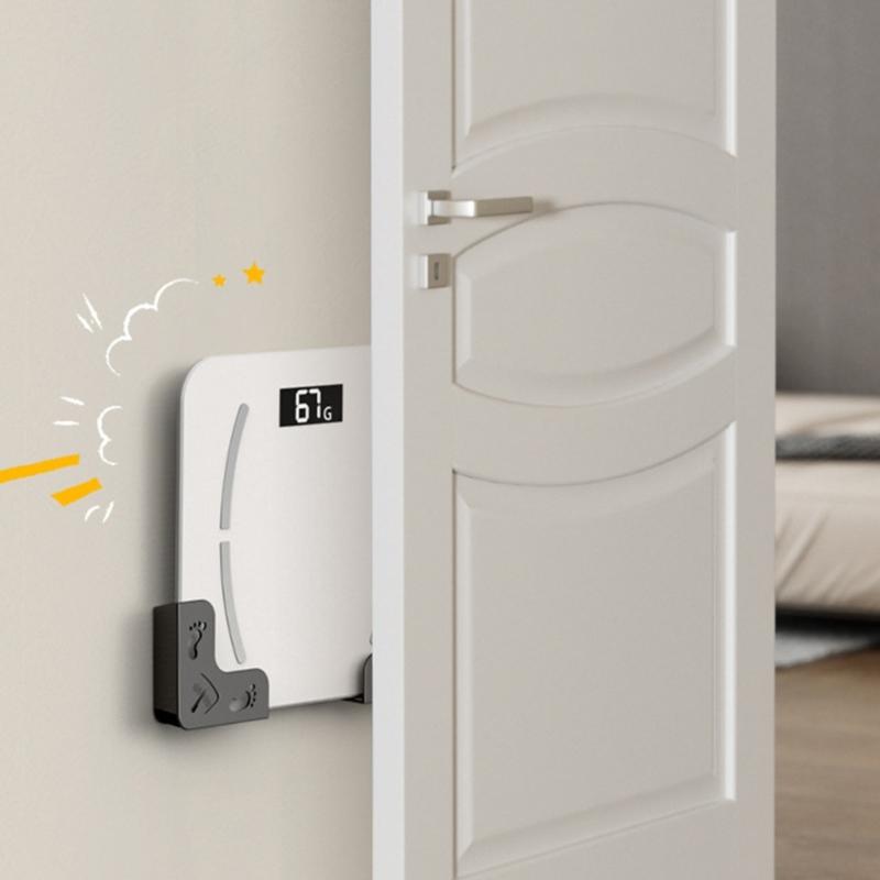 Wall Mount Holder Storage Rack For Digital Weighing Scale With Strong Adhesive Backing And Space Saving Design