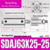 Adjustable Stroke Pneumatic Thin Cylinder - Piston Rod Sizes: 16/20/25/32/40/63
