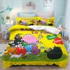 3D Cartoon L-Les B-Barbapapa Duvet Cover and Pillowcase, Double/King Soft Bedding Set,Home Bedroom Decor,Gift for Boys and Girls