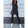 Autumn Winter Solid Color Hooded Zip Cotton Vest Women Mid-Length Plus Size Padded Gilet Coat