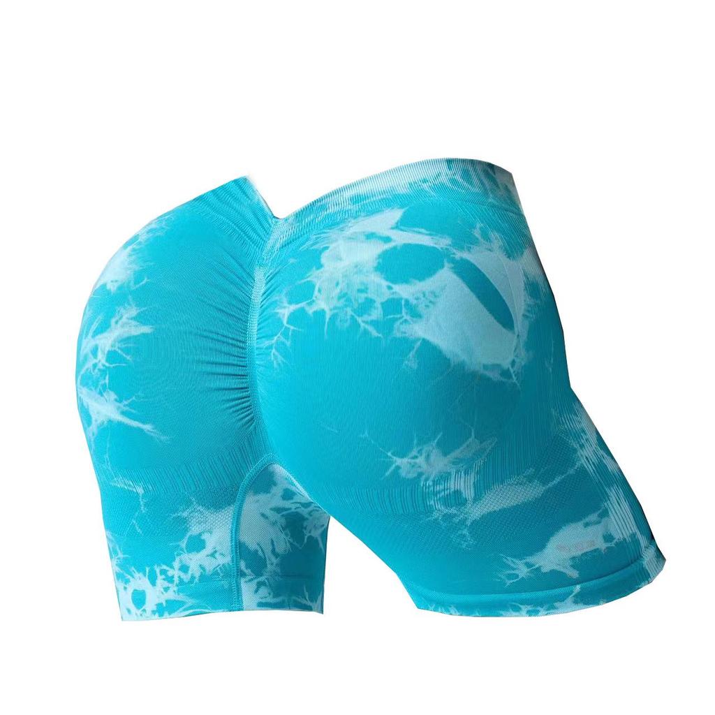Peach Butt Lift High Waist Tie-Dye Yoga Shorts - Tummy Control Slimming Sportswear