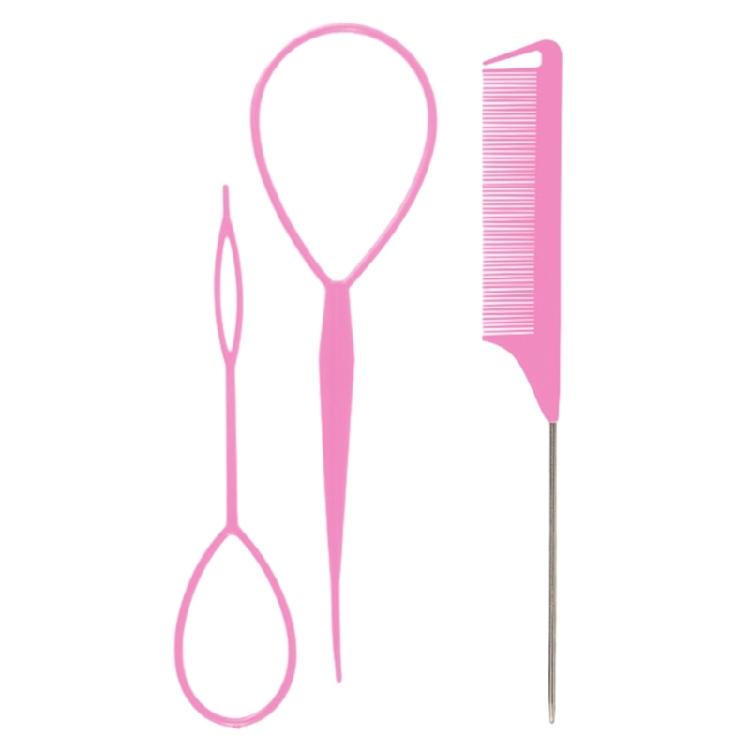 3pcs Hair Tail Tools Set with French Braid Tool Loop  Tail Comb for Women