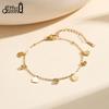 EFFIE QUEEN Stainless Steel 18K Gold Plated Stackable for Women Fashion Star Eye Flower Heart Chain Bracelet Waterproof Jewelry
