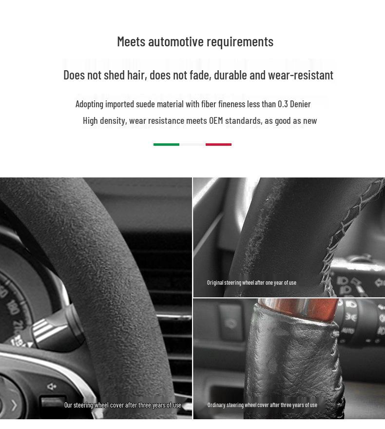 Buick Leather Steering Wheel Cover for Regal, Excelle, LaCrosse, Verano, GT, GL6, Encore, GL8, Envision.