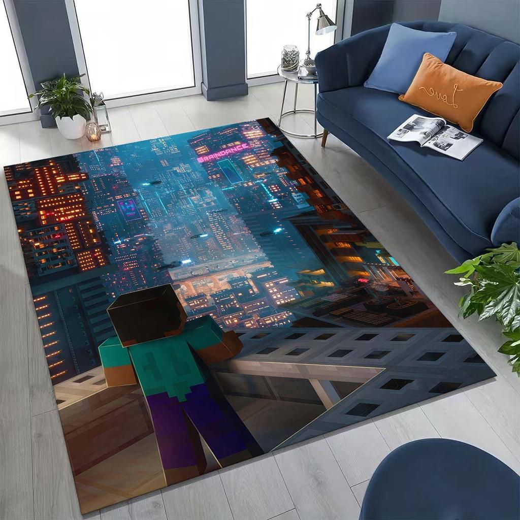 Cartoon S-Sandboxs 3D Game Carpet Rug for Bedroom Living Room Sofa Home Doormat Decor,Large Kids Play Non-slip Floor Mat Gift