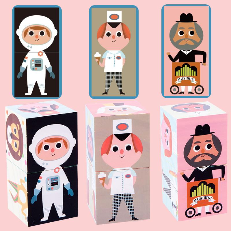 Building Kids Wooden Blocks With Creative Sixsided Puzzle For Thinking Logical