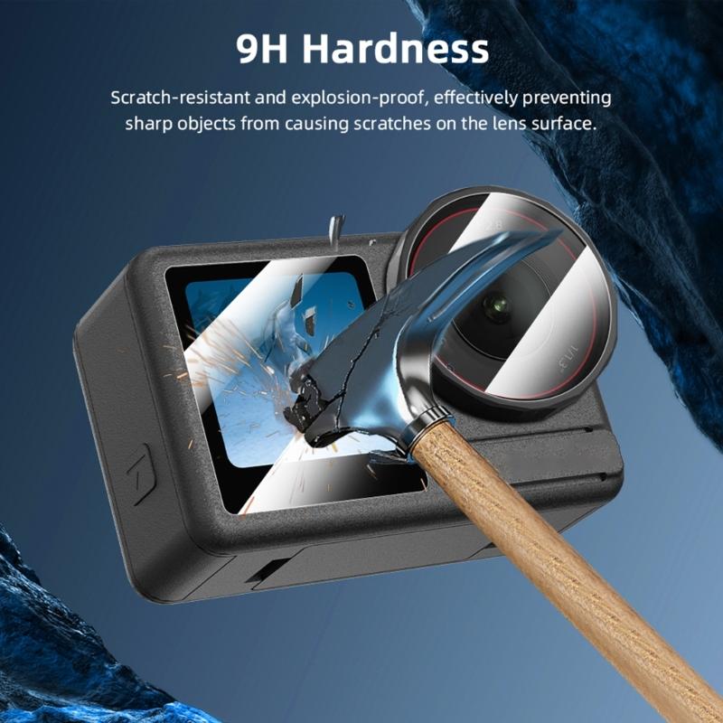 Full Coverage Tempered Glass for Action 5Pro Camera Scratch Resistant and FingerprintProof Screen Film Screen Shield