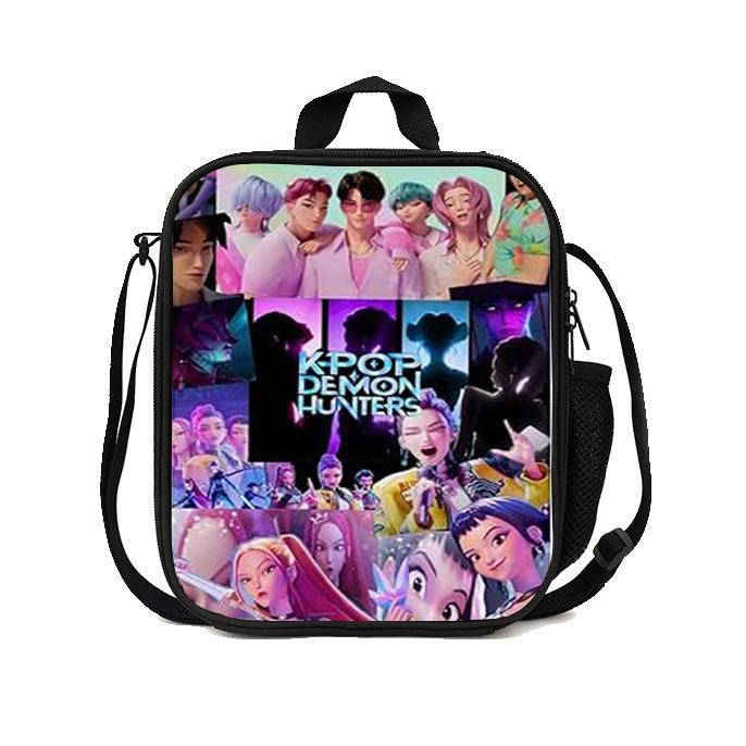 Gedruckte Hexenjäger K-Pop Essensbeutel, Studentin Huntrix Kpop Picknicktasche Kühltasche, Thermoisolierbeutel