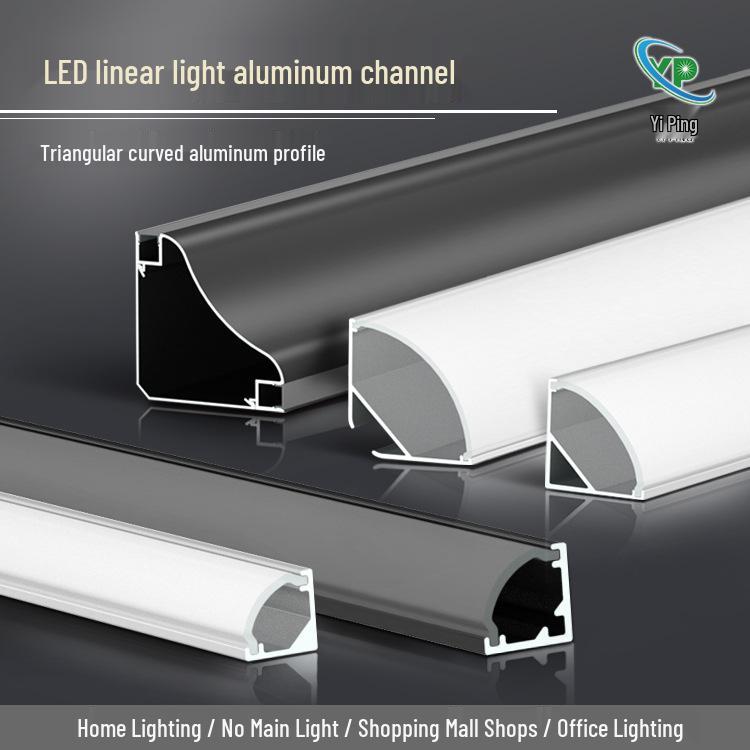 Dreieckiger V-förmiger LED-Lichtkanal, 45° Winkel, Hohe Helligkeit, Kein Nuten erforderlich, Lineare Seitenlichtquelle aus Aluminium.