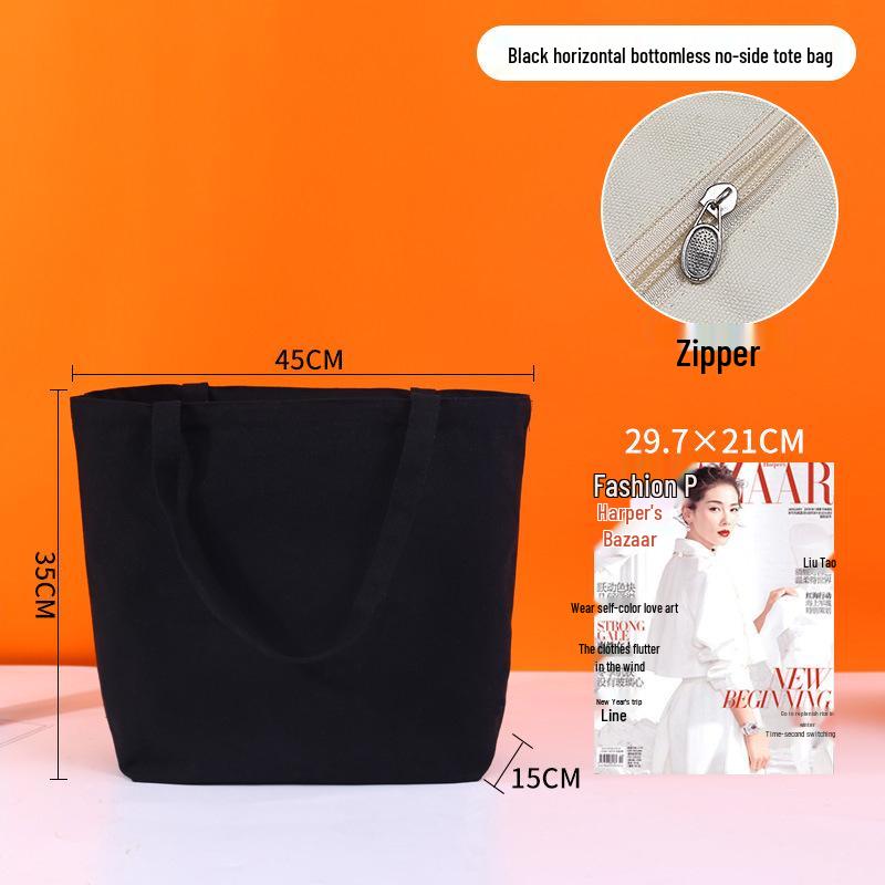 High-End Custom Logo Canvas Tote Bag - White, Blank, Personalized Printing