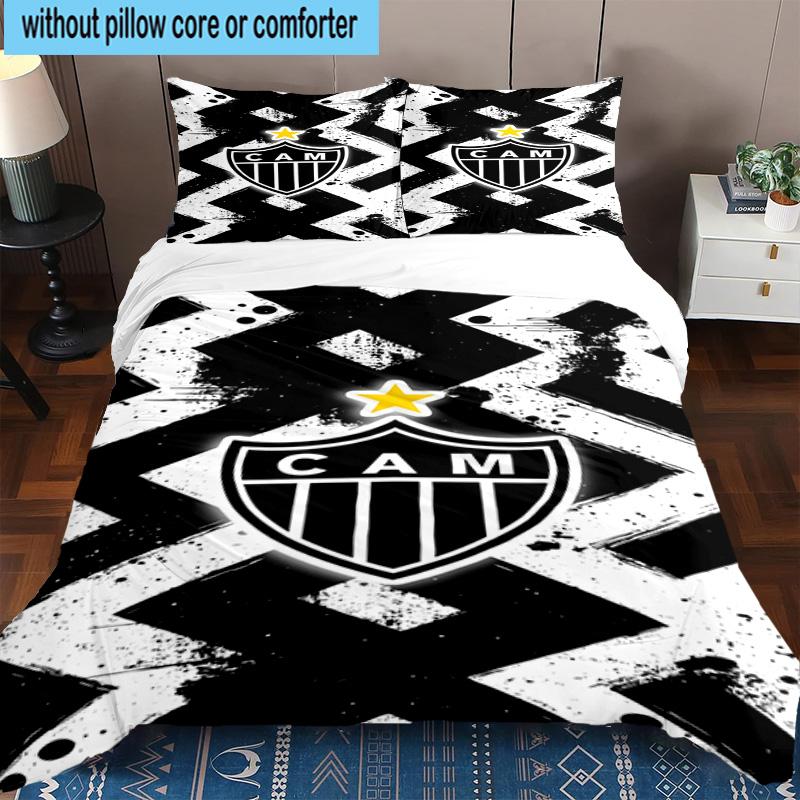 3er Set Bettwäsche Clube Atlético Mineiro Mit Wappen Bettbezug Verschluss Enthält 1 Bettbezug & 2 Kissenbezüge Bettwäsche Sets Heimdekoration Geschenke