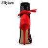 Fashion Eilyken Sexy Peep Toe Stiletto Heels Women's Sandals Party Zipper ANKLE Boots Club Strippers Shoes Sandalias De Mujer
