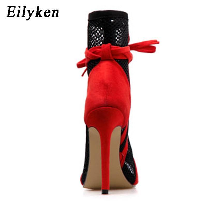 Fashion Eilyken Sexy Peep Toe Stiletto Heels Women's Sandals Party Zipper ANKLE Boots Club Strippers Shoes Sandalias De Mujer