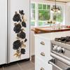 Personalized Black Rose and Gold Leaf Bathroom Wall Decoration Stickers