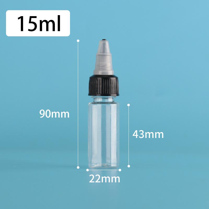 PET Jelly Bottle with Rotating Cap - Liquid Pigment Dropper, Refillable, Available in 60/80/100/200ml Sizes