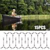 15Pcs Durable Y Shape 3 Way Rolling Swivels Fishing Hook Lure Connectors Tackle Accessory(12#)