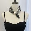Silk scarf new pearl necklace spring and summer thin magnetic buckle lazy silk scarf women's pendant scarf collarbone chain