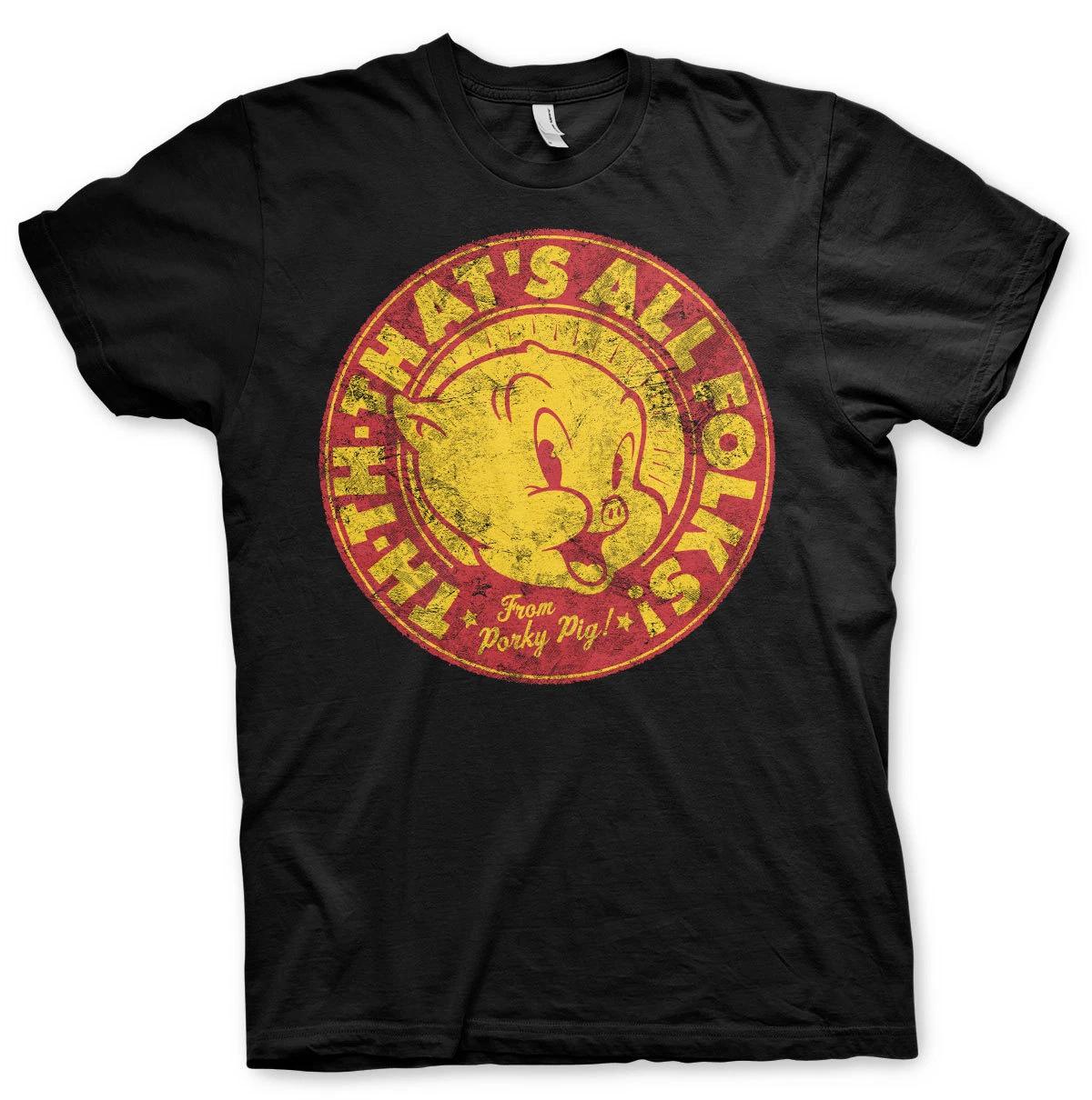 Officially Licensed Porky Pig - That s All Folks! Men s T-Shirt S-5XL Sizes M