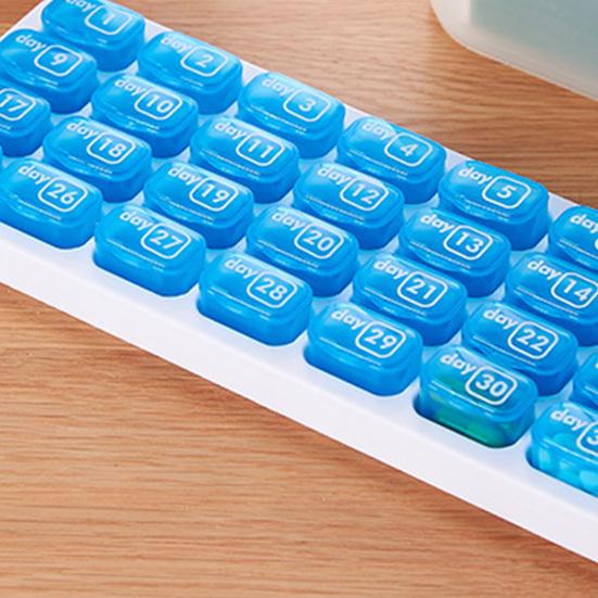 Monthly Pill Organizer 31 Day Portable Travel Pill Box with Numbered Compartments Easy Open Pill Case for Daily Pills And Supplement
