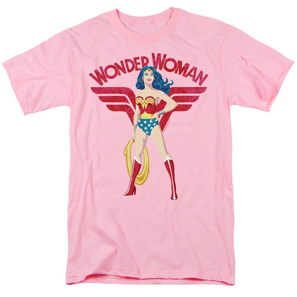 

Justice League Of America Ww Sparkle Mens T Shirt Pink Officially Licensed 4XL