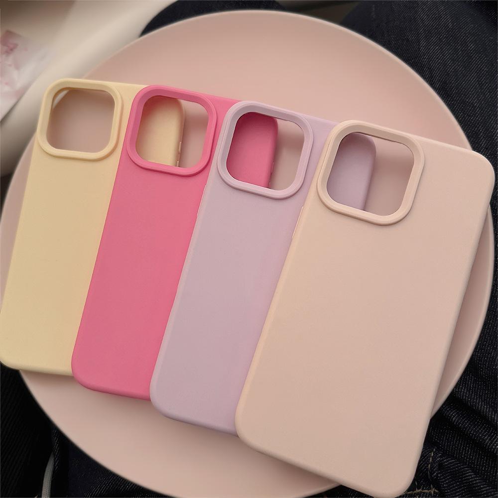 Solid Color Simple Iphone17pro Max Suitable for 15 IPhone Case 16 High End Silicone 13 Anti Fall 12