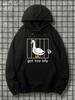 Unisex Pullover Hoodie with Silly Goose Graphic Loose Fit Trendy Streetwear Sweatshirt with Kangaroo Pocket Casual Fashion Top for