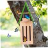 Hanging Butterfly Shelter Weather Resistant Wooden Habitat Feeder For Outdoor Garden