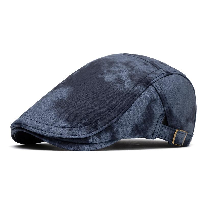 Print Beret Autumn Winter Thick Warm Forward Cap Men Big Head Circumference Newsboy Cap