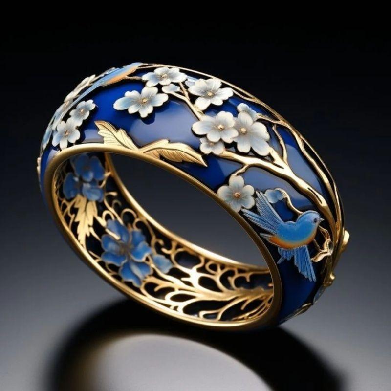 Vintage Plated Bangle Hollow Leaf Unique Ring Ethnic Style Unisex Holiday Gift Ring Irregular Tree Branches Easter Ring Gift New