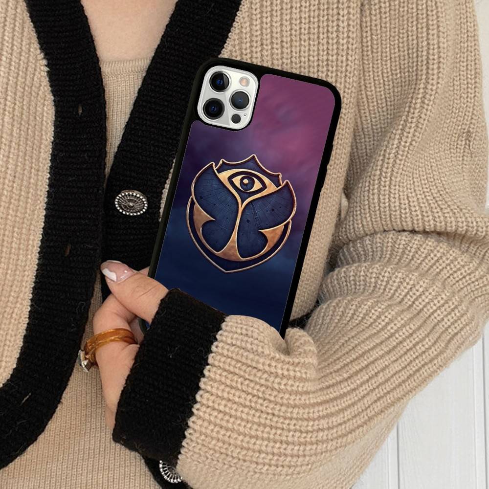 Logo Musical T-Tomorrowlands Pour IPhone 17 16 15 14 13 12 11 Pro Max Plus Mini PC+Coque Arrière de Téléphone en TPU