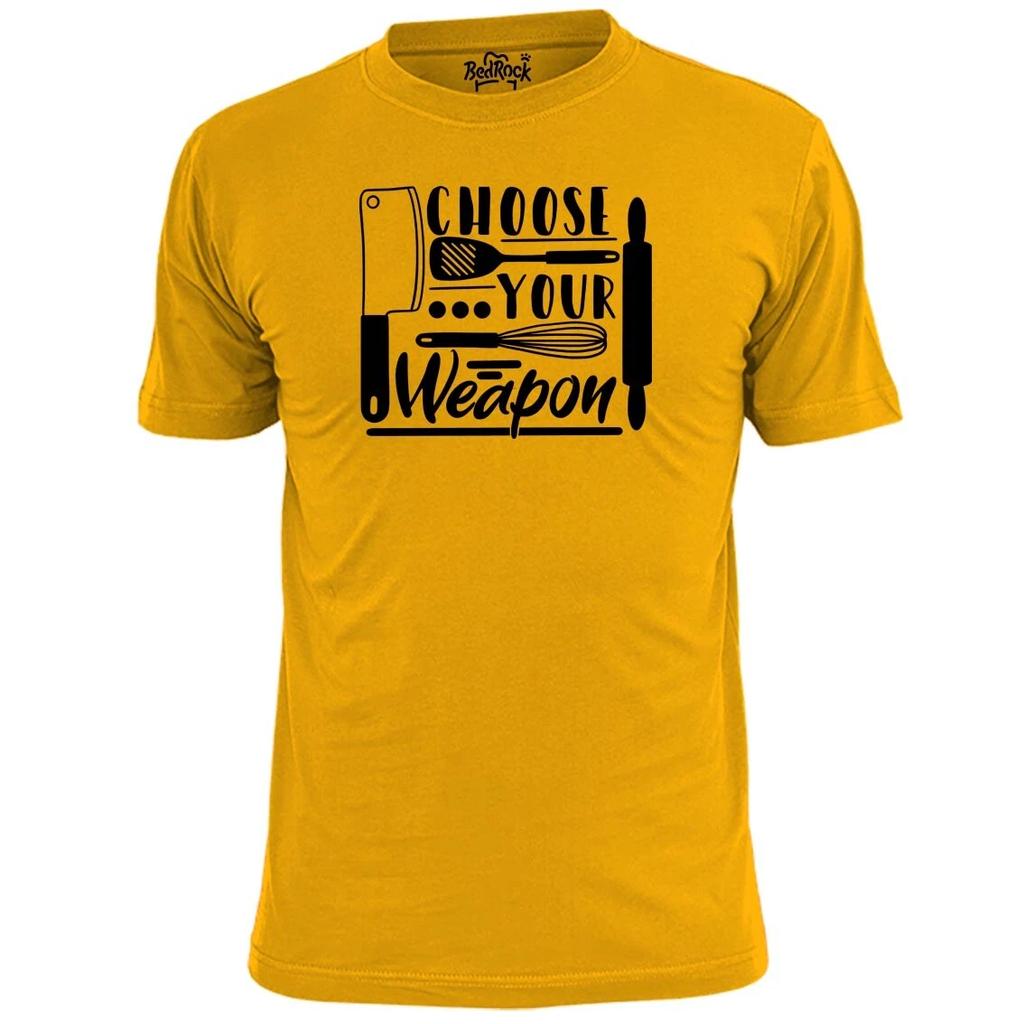 Mens Choose Your Weapon Funny Cooking Barbecue T shirt