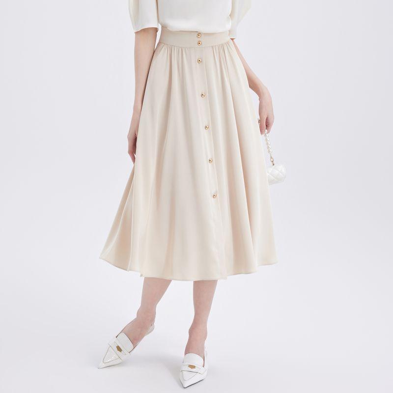 

Obeg Obeg Swing Skirt Mid Length Long Length New Versatile Elegant Ol Umbrella Skirt 50462506 Shallow Rice 165/M/38