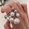 Korean Multi-Strand Pearl Tassel Ring: Heavy-Duty & Versatile Index Ring