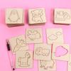 Hollowed Out Template Wooden Painting Stencils Painting Template for 60Pcs/set Children's Gifts