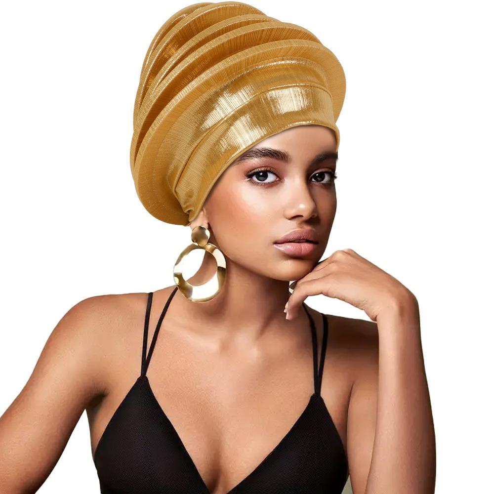 Traditional Spiral Beret Solid Color Nigeria Headpiece  Wedding Party African Lady Use
