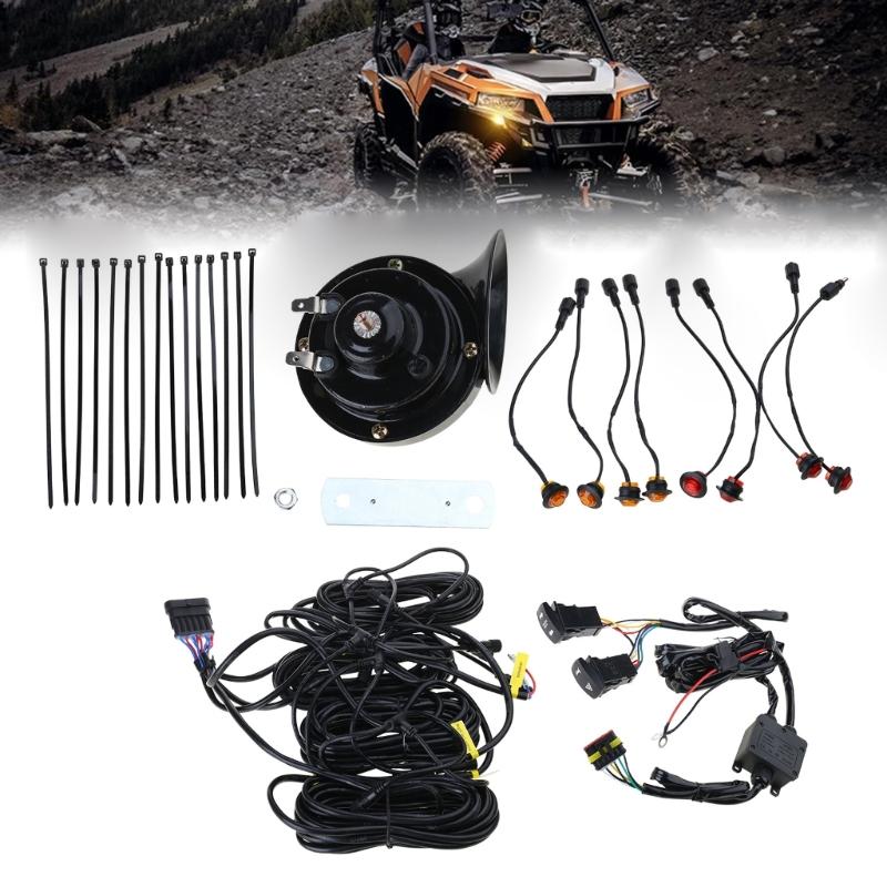 ATVs Turn Signal Kit Featuring High Brightness Lights With Intuitive Rockers Switch Suitable or Improved Driving Safety