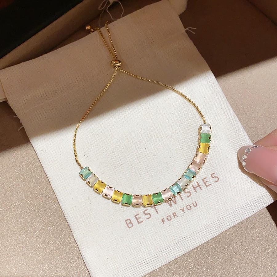 Sea Crystal Zirconia Water Drop Bracelet: Light Luxury Cool Style Jewelry for Women