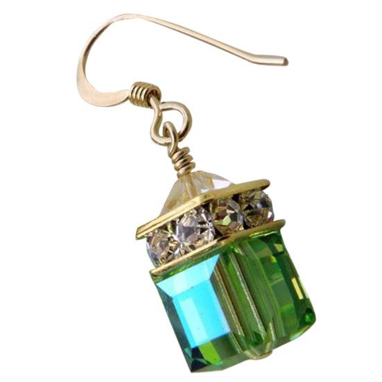 Fashion Women's Cubic Faux Gemstone Pendant Ear Hooks Party Earrings Jewelry
