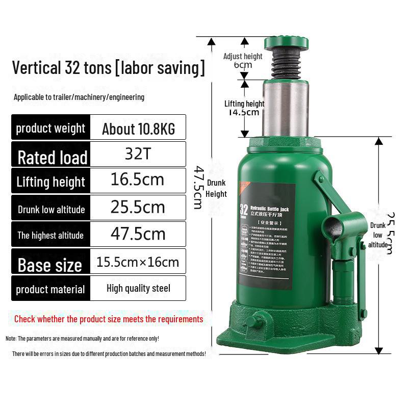 Multi-Capacity Vertical Hydraulic Jack: 5T, 10T, 20T, 50T for Car Tire Change & Repair