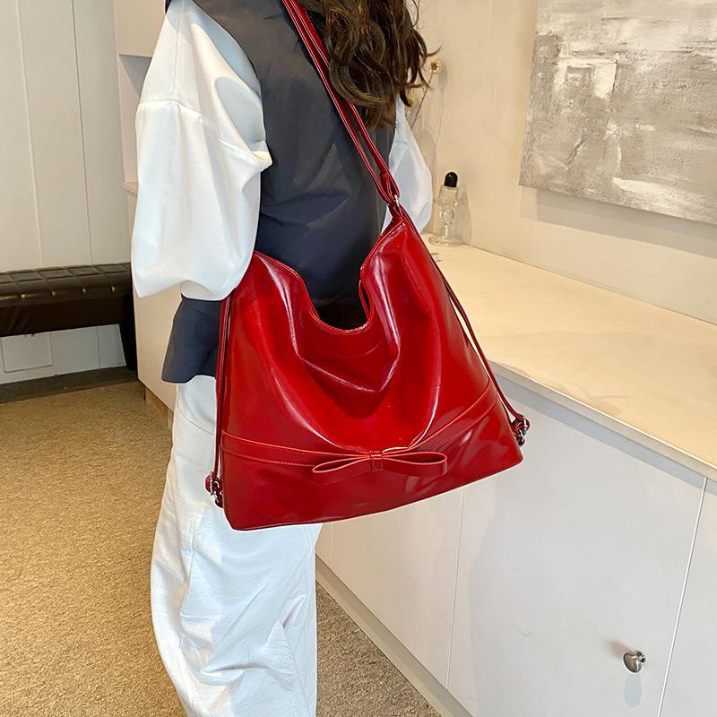 

Корейский дизайн с бантом Большая вместительная модная сумка-тоут 39*12*32 красный