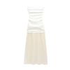2025 Spring/Summer Women's One-Shoulder Slim Spliced Dress with Wide Hem