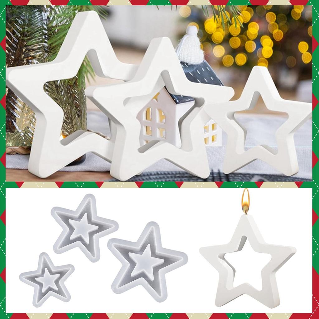 DIY Dropper Mold Hollow Star Decoration Table Cake Candle Mold