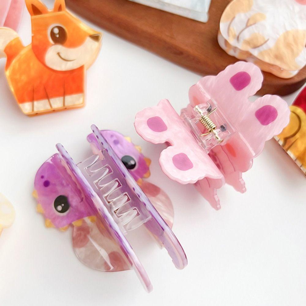Panda Cat Hair Clip Lion Cartoon Shark Clip Creative Acrylic Animal Hair Claw  Hair Accessories