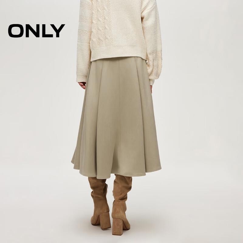 ONLY Women's Elegant Draped A-line Midi Skirt